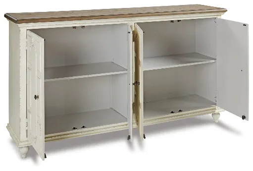 Roranville Antique White 4-Door Accent Cabinet 9