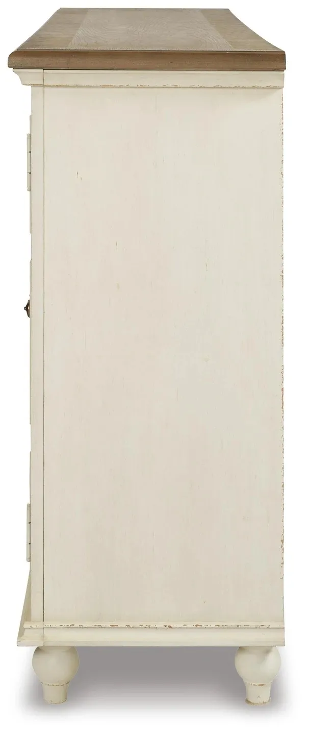 Roranville Antique White 4-Door Accent Cabinet 11