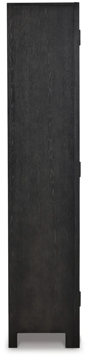 Lenston Black 2-Door Accent Cabinet with Glass Doors 7