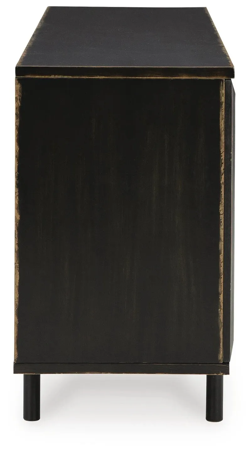 Fair Ridge Distressed Black 3-Door Accent Cabinet 7