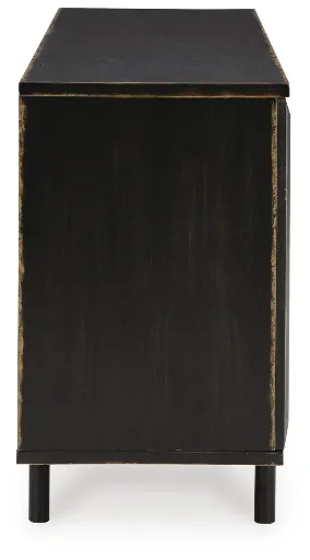 Fair Ridge Distressed Black 3-Door Accent Cabinet 7
