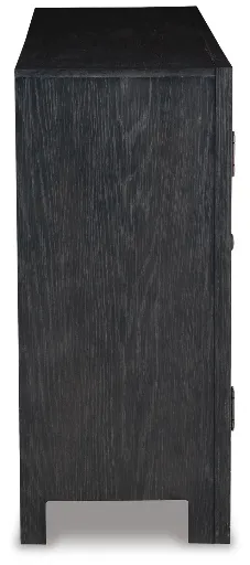 Lenston Black 3-Door Accent Cabinet with Glass Doors 9
