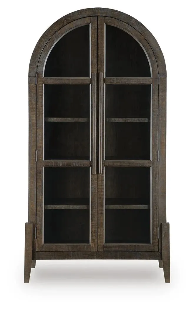 Benhall Dark Brown Accent Cabinet with Glass Doors 5