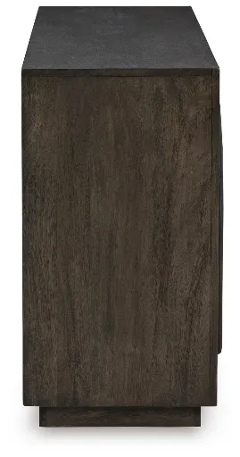 Dreley Two-Tone 4-Door Accent Cabinet with Arched Glass 8