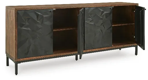 Dorannby Black and Brown 4-Door Accent Cabinet 7