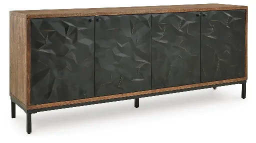 Dorannby Black and Brown 4-Door Accent Cabinet 9