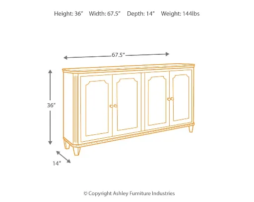 Mirimyn Distressed 4-Door Accent Cabinet 8