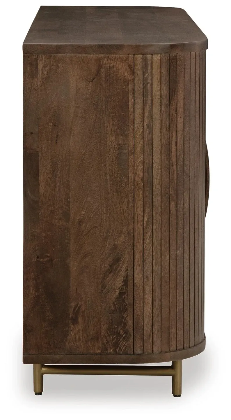 Amickly Mango Wood Accent Cabinet with Fluted Doors 8