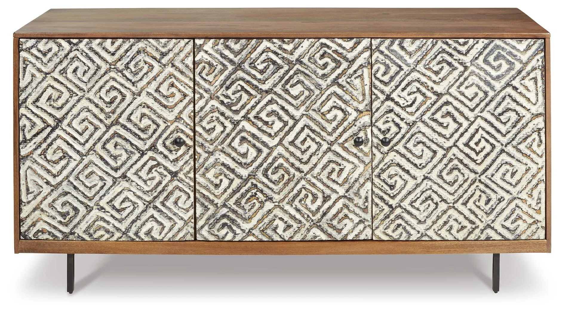 Kerrings Accent Cabinet with Carved Greek Key Doors 5