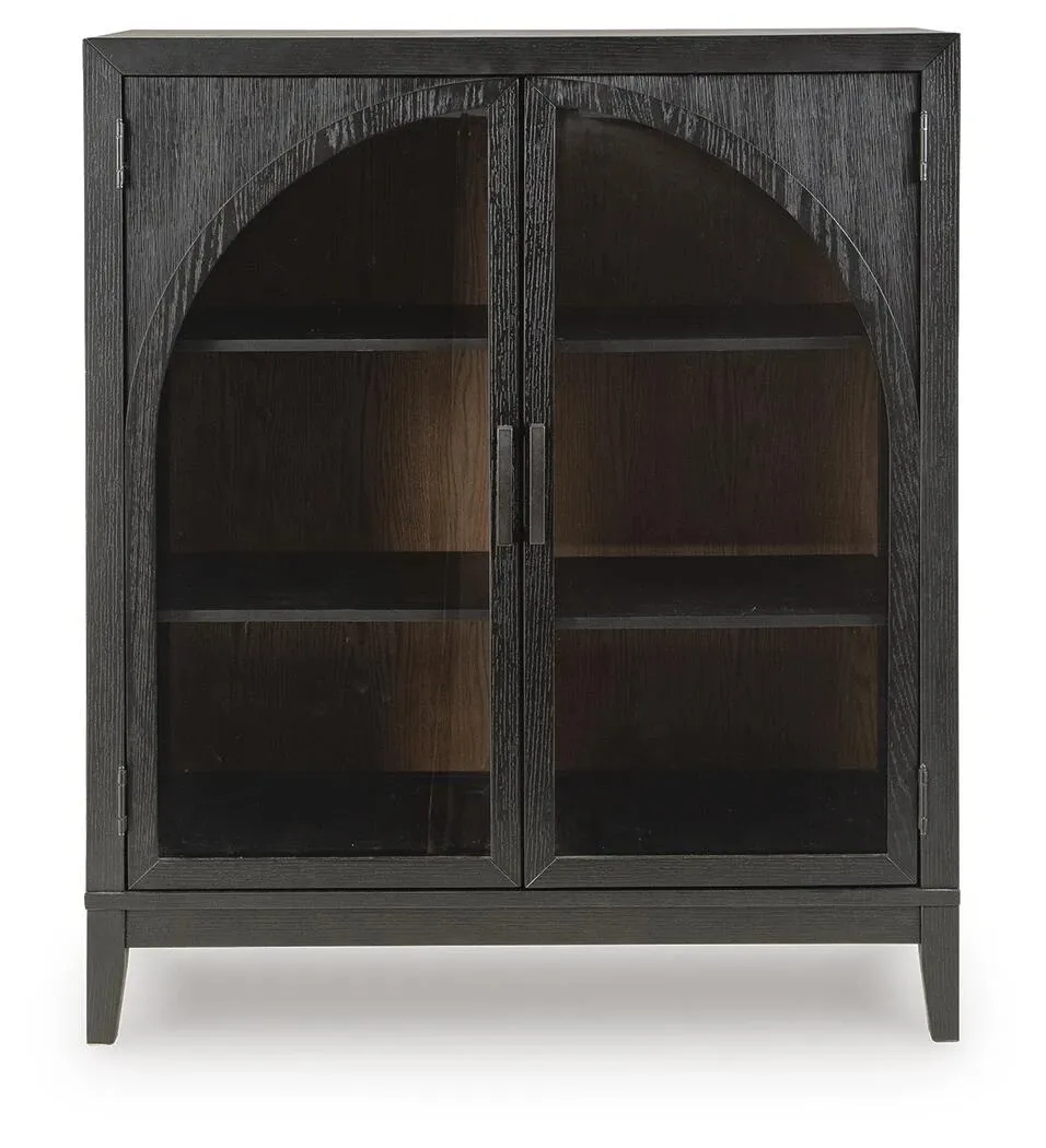 Armenleigh Black and Brown Bar Cabinet with Wine Storage 5