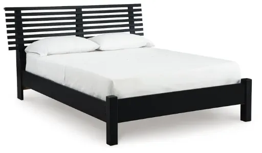 Danziar Matte Black Full Slat Panel Bed 2