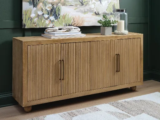 Niam Mango Wood 4-Door Accent Cabinet 2