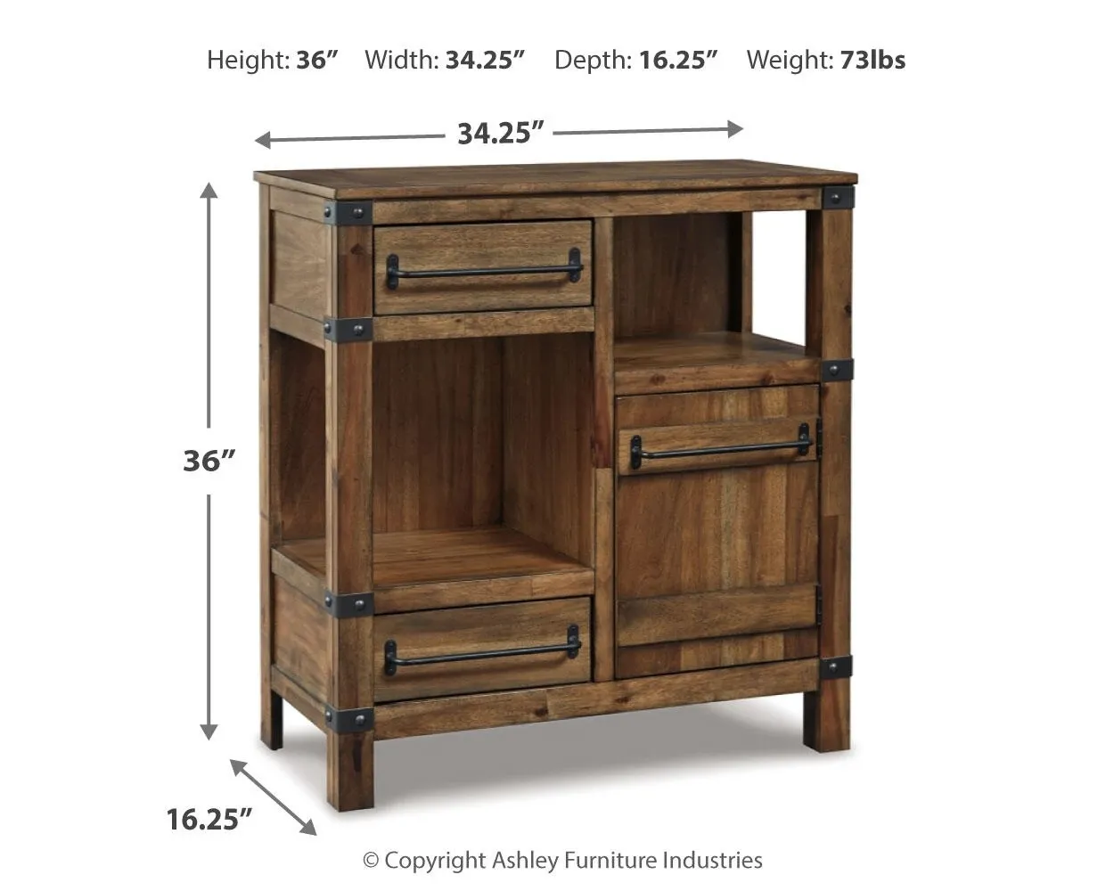 Roybeck Natural Acacia Accent Cabinet with Drawers 5