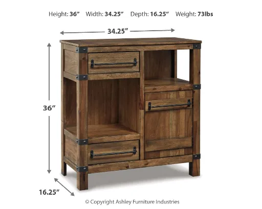 Roybeck Natural Acacia Accent Cabinet with Drawers 5