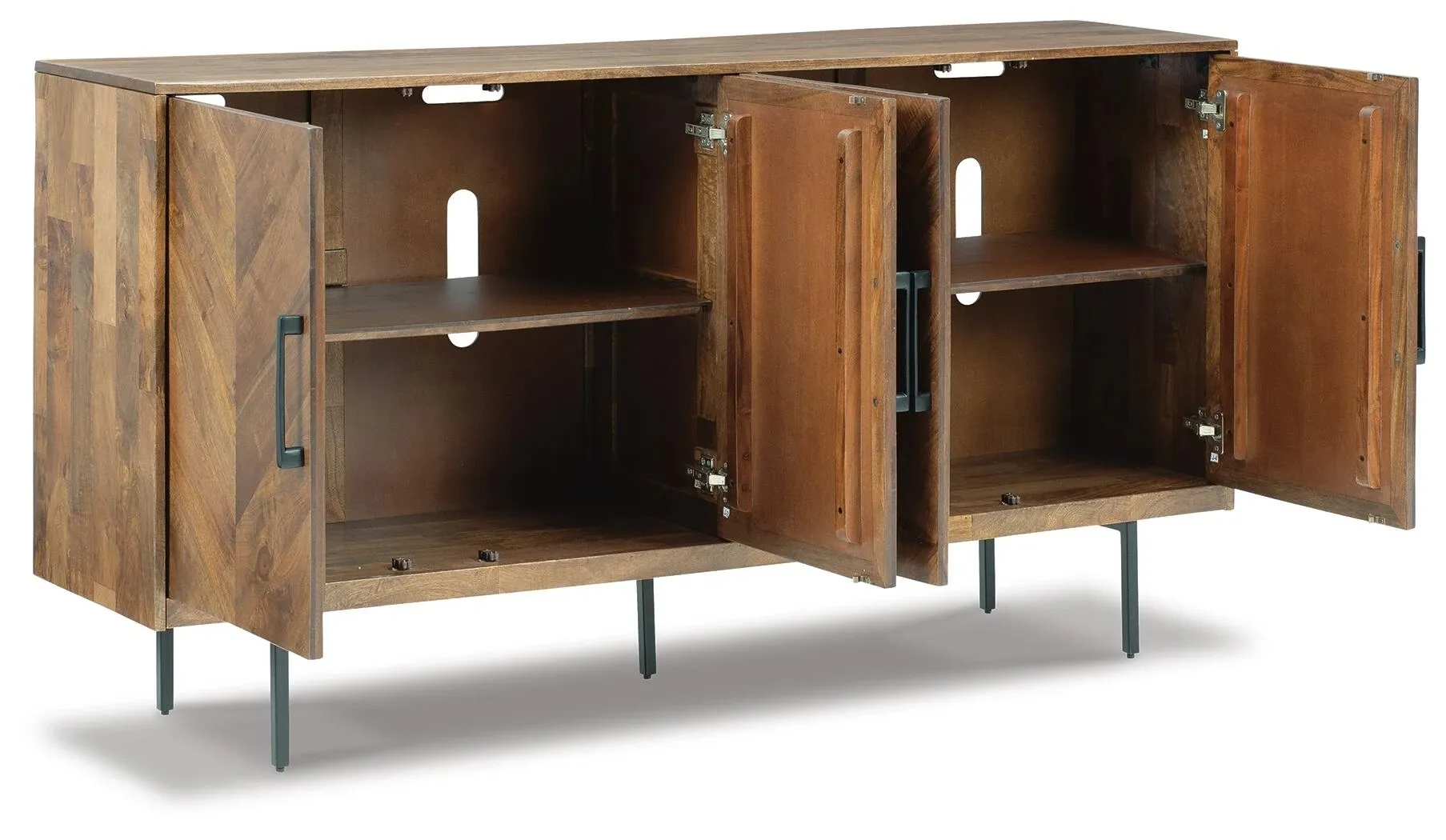 Prattville Light Brown 4-Door Accent Cabinet 5