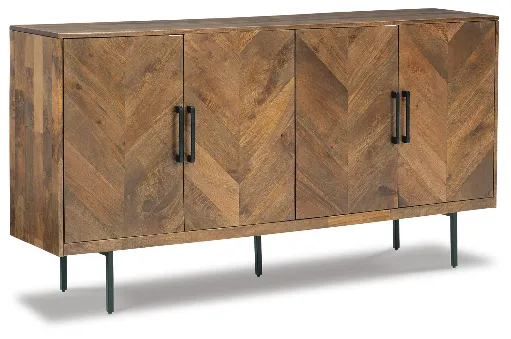 Prattville Light Brown 4-Door Accent Cabinet 8
