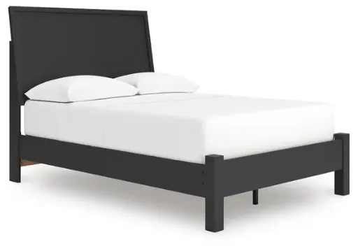 Danziar Matte Black Full Panel Bed 2