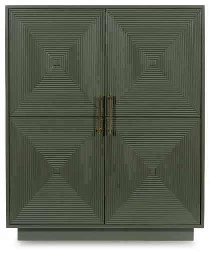 Geirwood Dark Green Accent Cabinet with Goldtone Handles 4