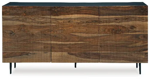 Darrey Mid-Century Fluted 3-Door Accent Cabinet 5