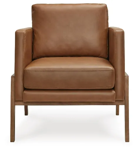 Numund Caramel Leatherette Accent Chair 4