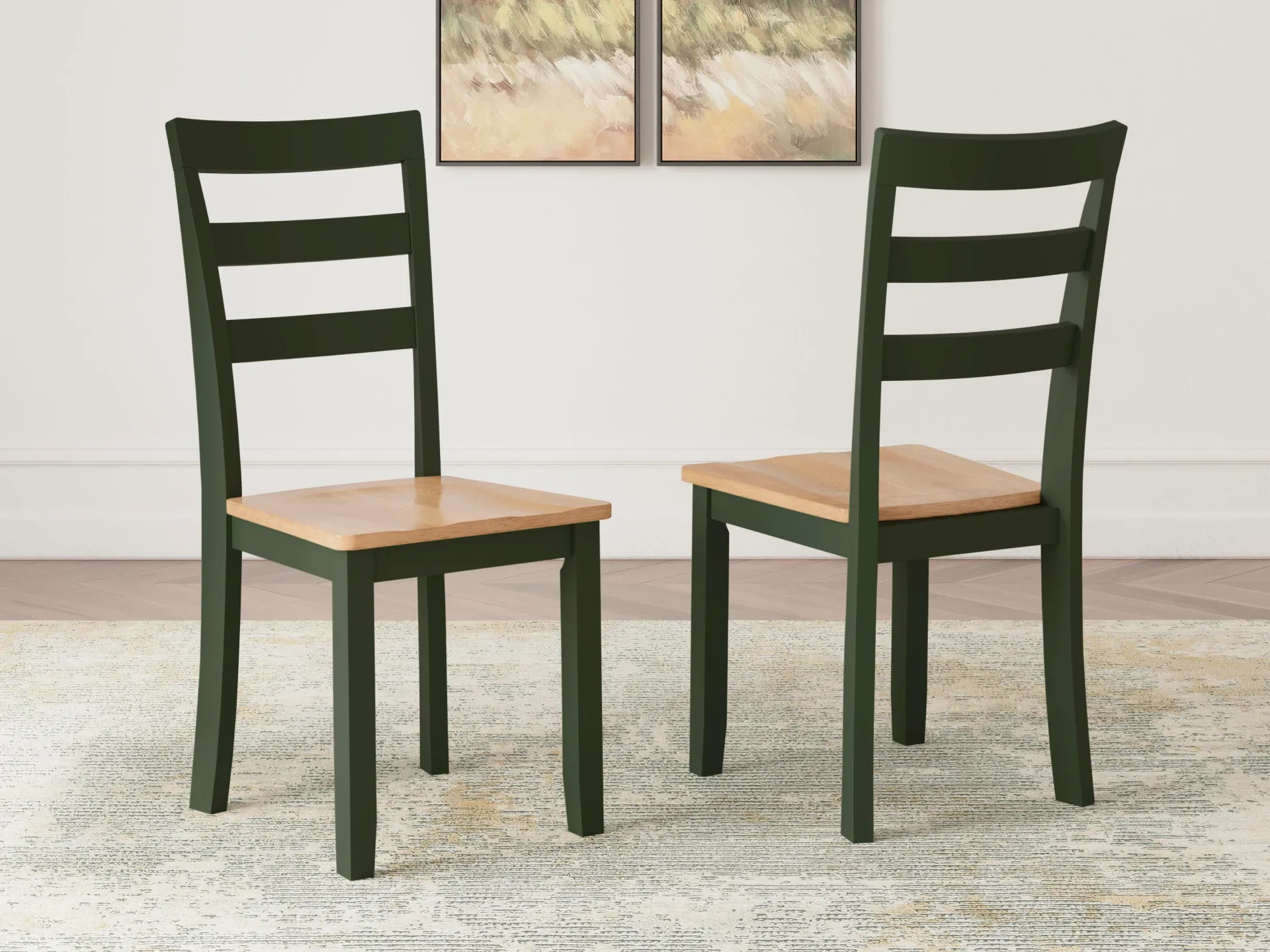 Gesthaven Green and Natural Mango Wood Dining Chair 2