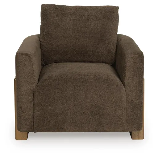 Dairlett Chocolate Brown Accent Chair with Solid Wood Legs 2