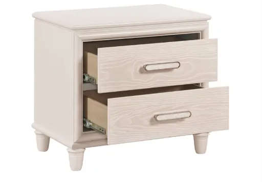 Lumi White Two-Drawer Nightstand with USB Charging 3