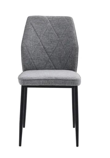 Avery Glass Top 7-Piece Dining Set with Grey Upholstered Chairs 3