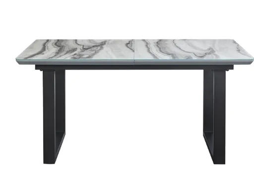 Barcelona Faux Marble and Glass Extendable Dining Set 4