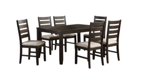 Blair Brown 7-Piece Dining Set with Ladderback Chairs 3