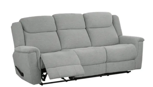 Modern Grey Plush Fabric Reclining Sofa 2