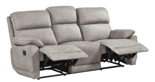 Monroe Taupe Microfiber Reclining Sofa 3