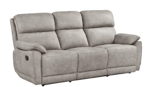 Monroe Taupe Microfiber Reclining Sofa 4