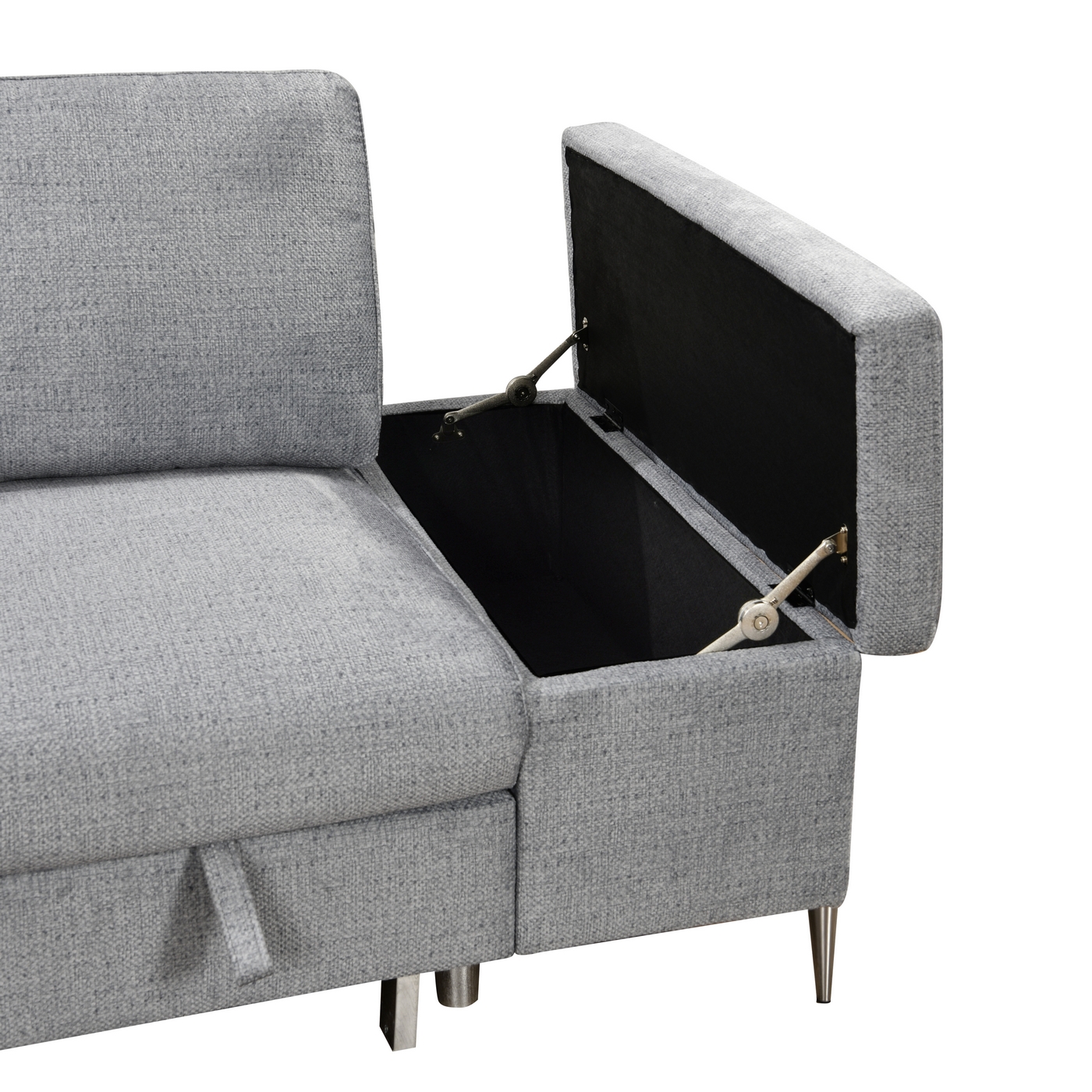 Grey Fabric Left-Facing Sleeper Sectional 3