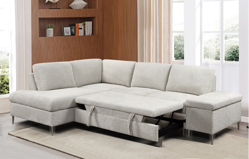 Boucle Left-Facing Sleeper Sectional 2