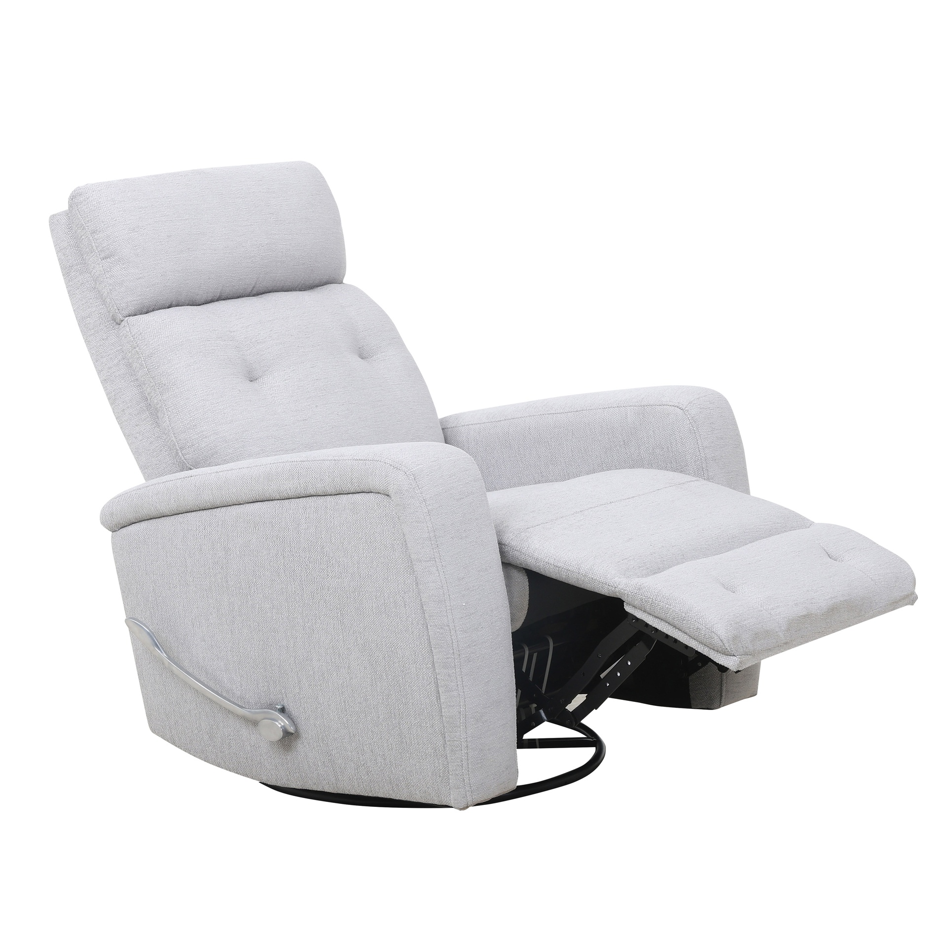 Dalton Grey Tufted Swivel Recliner 2