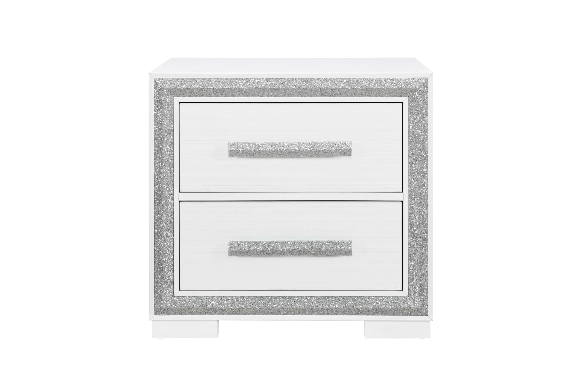 Andros Silver 2-Drawer Nightstand 2