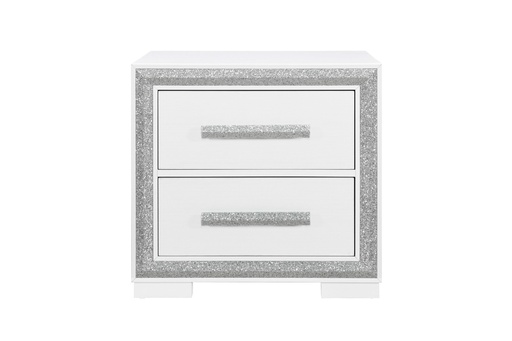 Andros Silver 2-Drawer Nightstand 2
