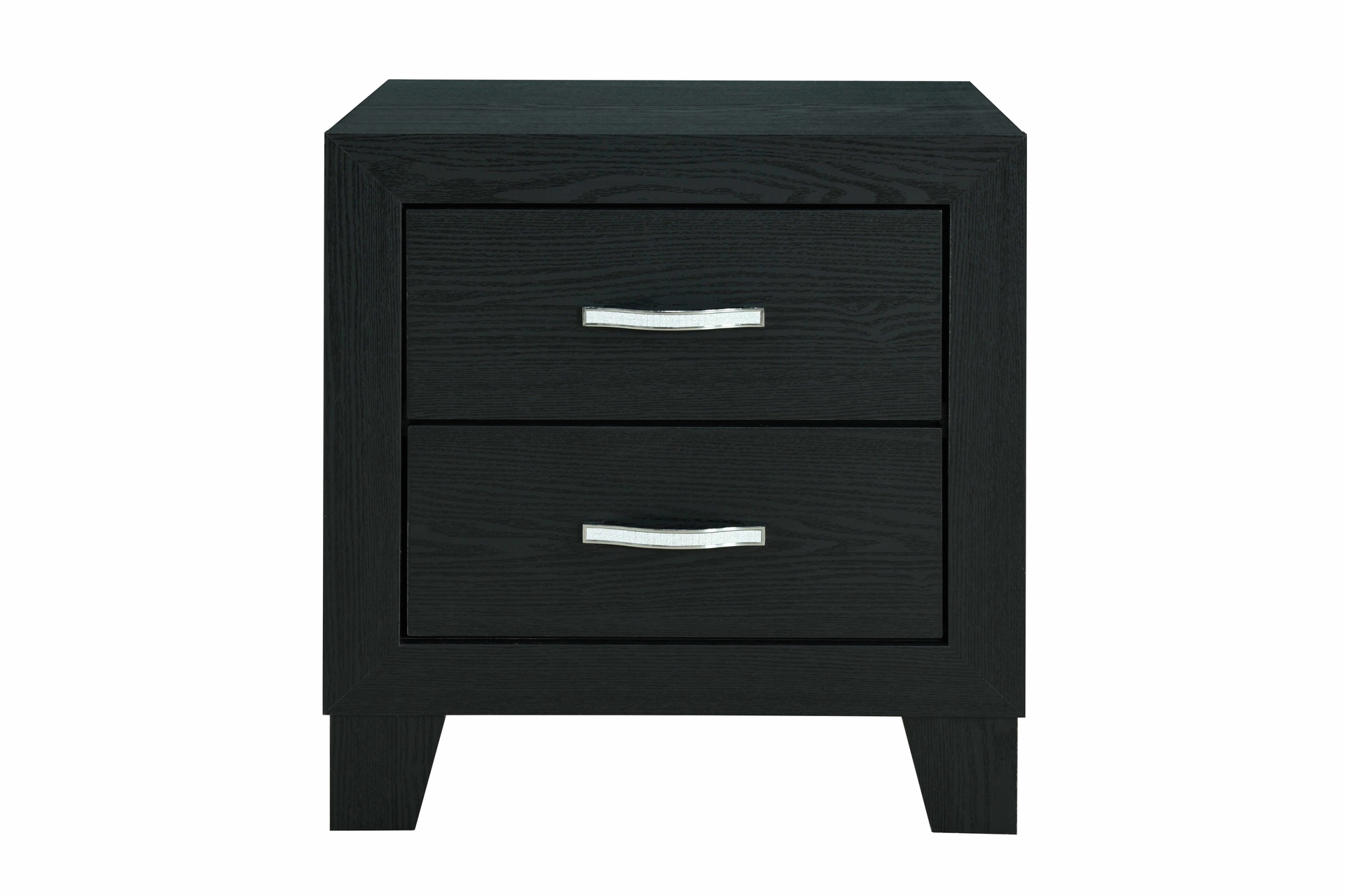 Reid Black 2-Drawer Nightstand 2