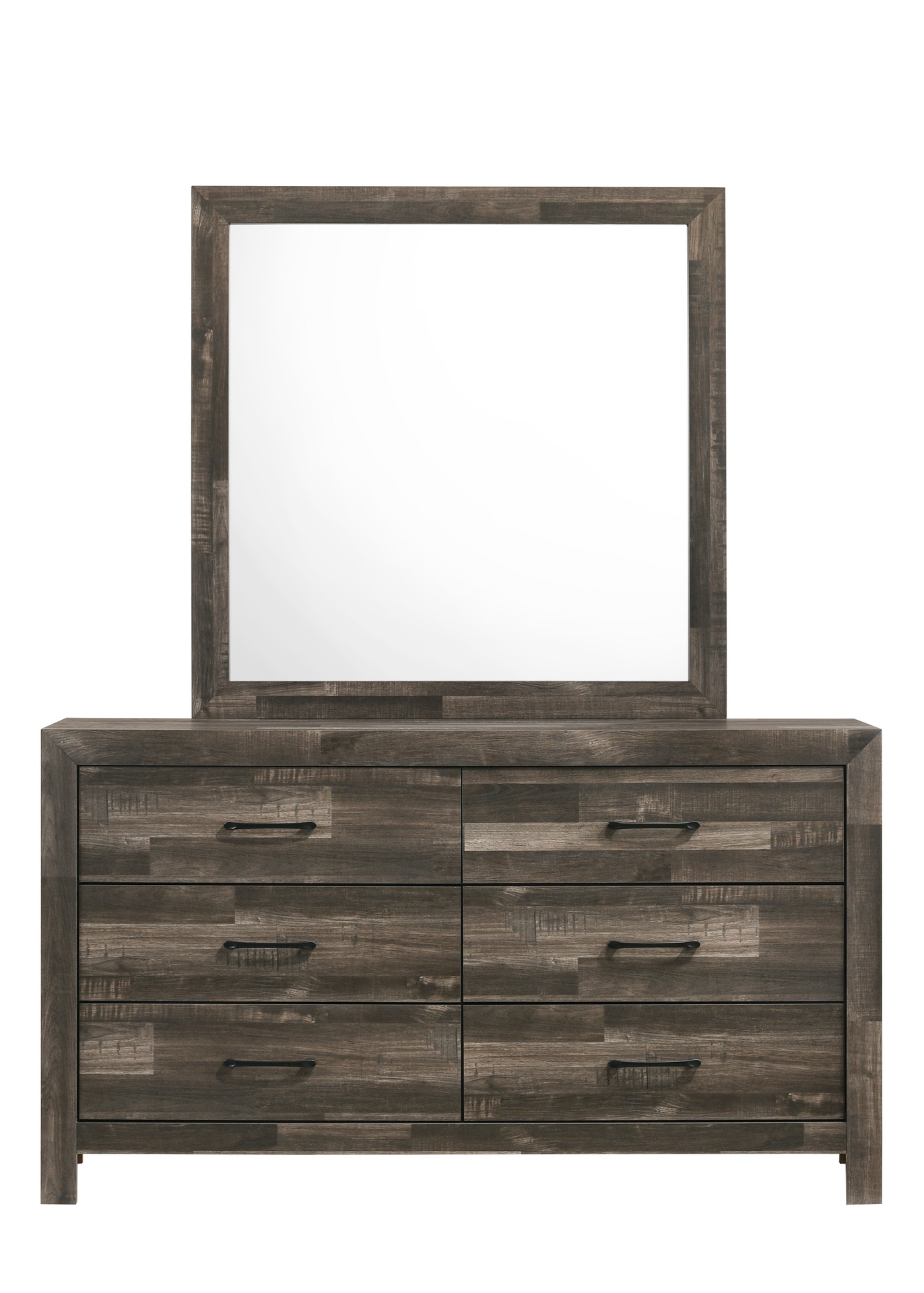 Athens Driftwood Brown 6-Drawer Dresser and Mirror 2