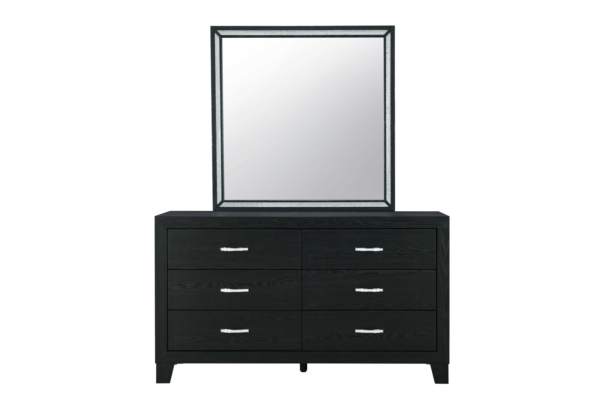 Reid Black 6-Drawer Dresser and Mirror 2