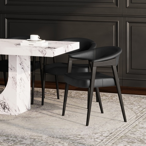 Bexley Black Leatherette Dining Armchair 2