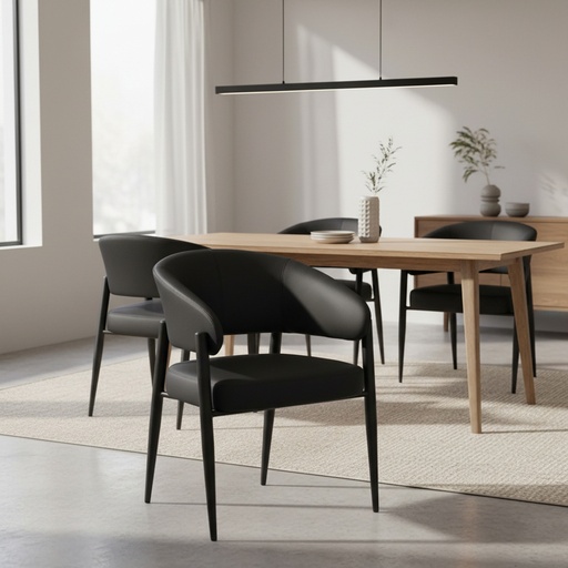 Bronson Black Leatherette Dining Chair 2