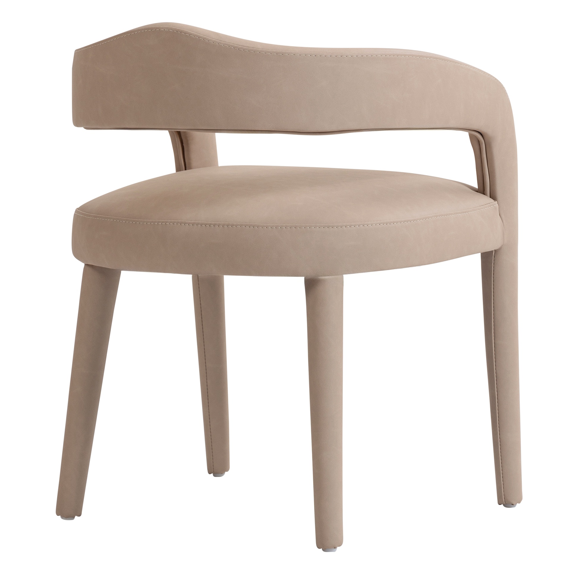 Caden Beige Leatherette Dining Arm Chair 3