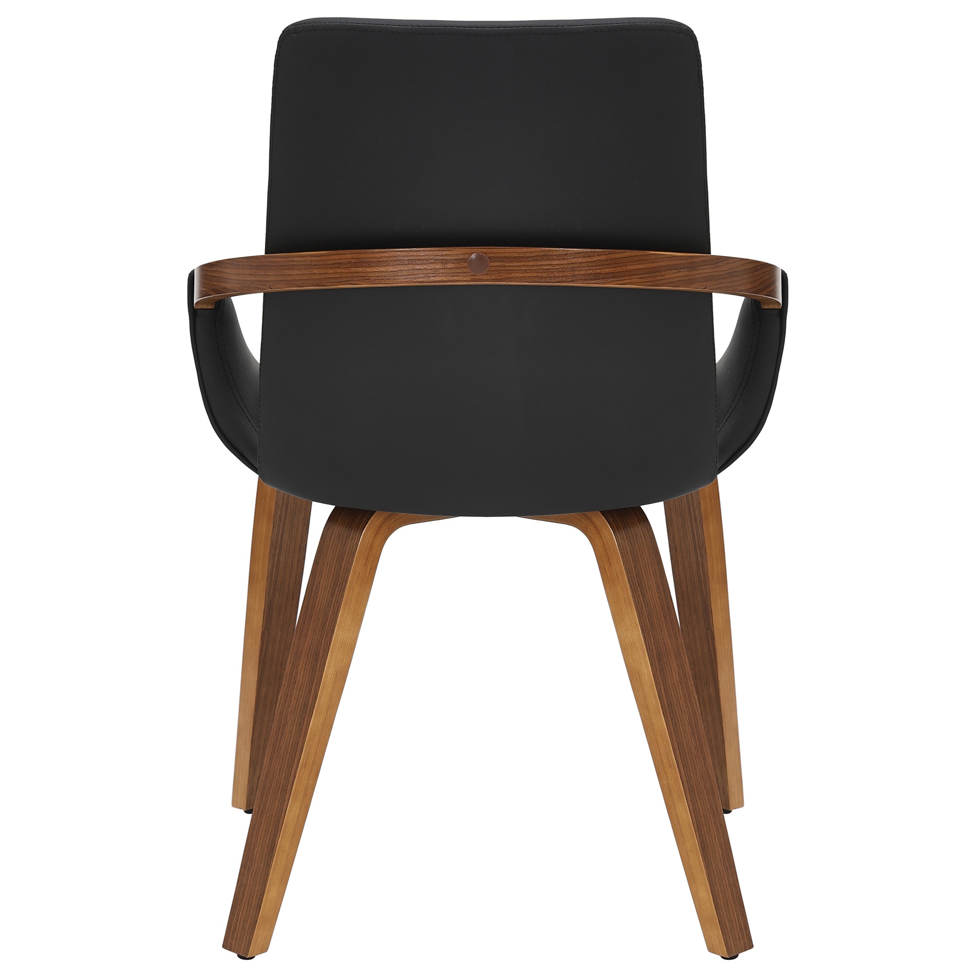 Caspian Black Leatherette Dining Chair with Walnut Bentwood Legs 3