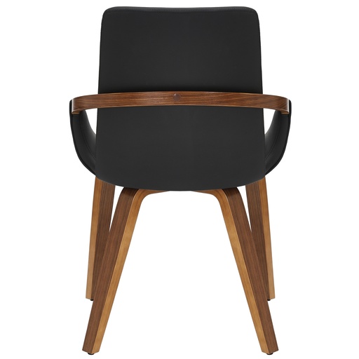 Caspian Black Leatherette Dining Chair with Walnut Bentwood Legs 3