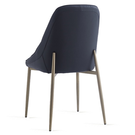 Cleo Black Leatherette Wingback Dining Chair with Aged Gold Legs 3