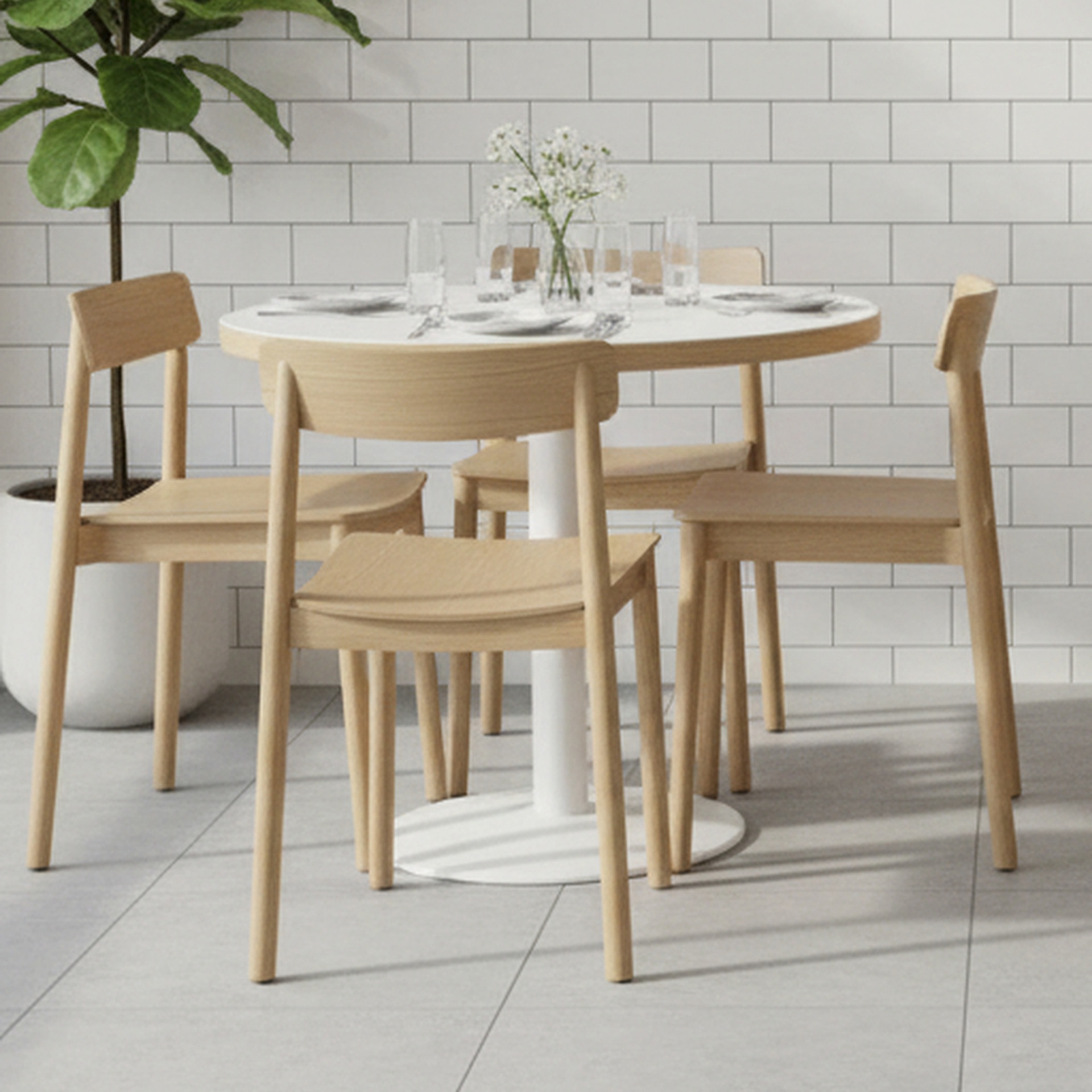 Felix Natural Oak Stackable Dining Chair 2