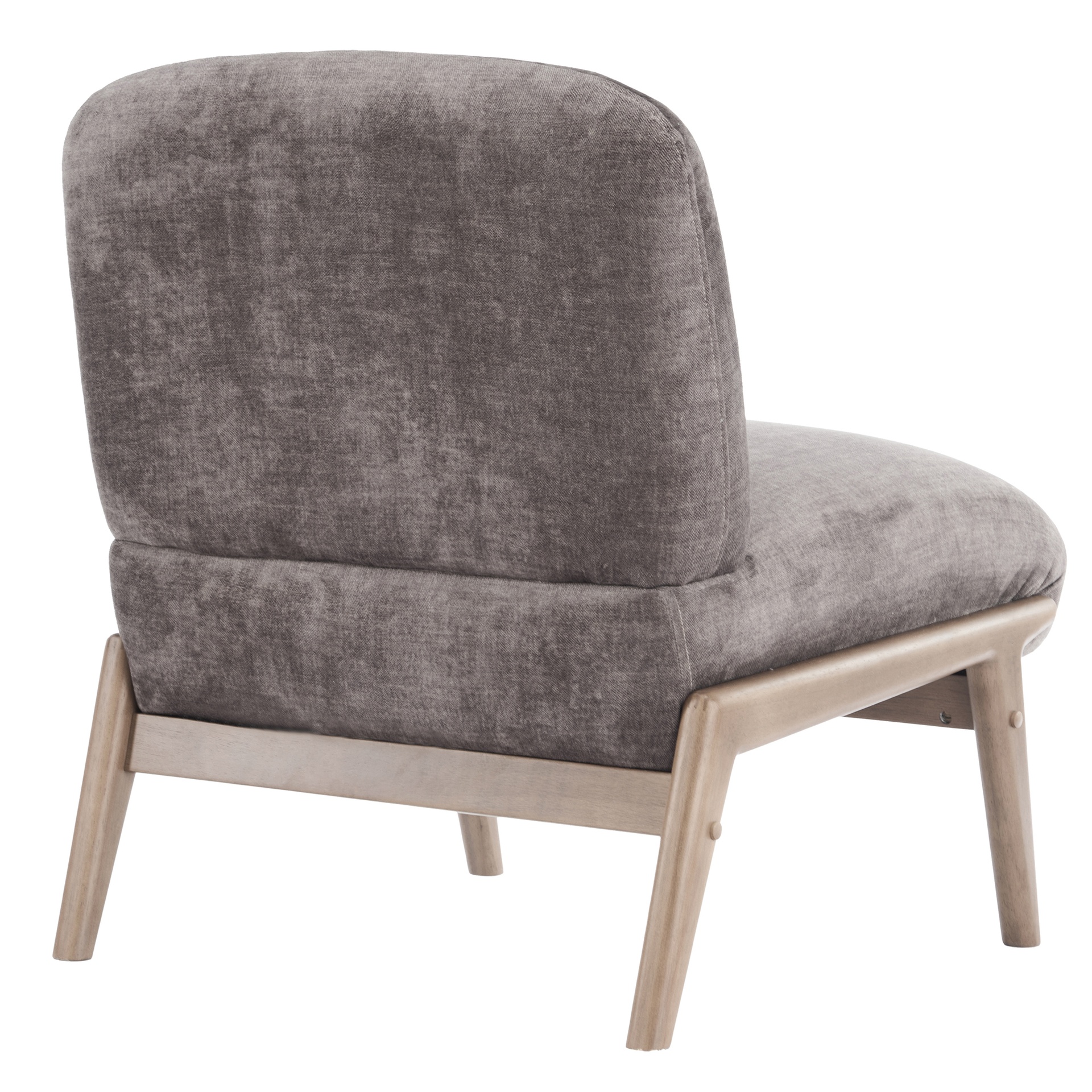 Lisson Dark Taupe Velvet Accent Chair with Walnut Wood Frame 3