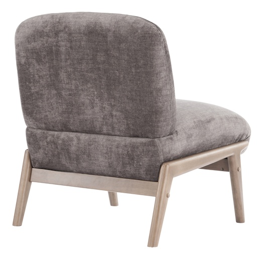 Lisson Dark Taupe Velvet Accent Chair with Walnut Wood Frame 3